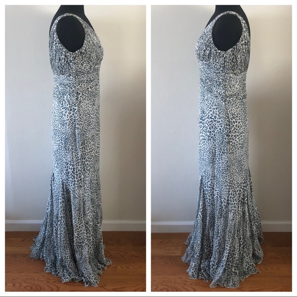 PRONOVIAS | Almendro Animal Print Mermaid Grecian Silk Gown Sz 12 - Picture 2 of 7